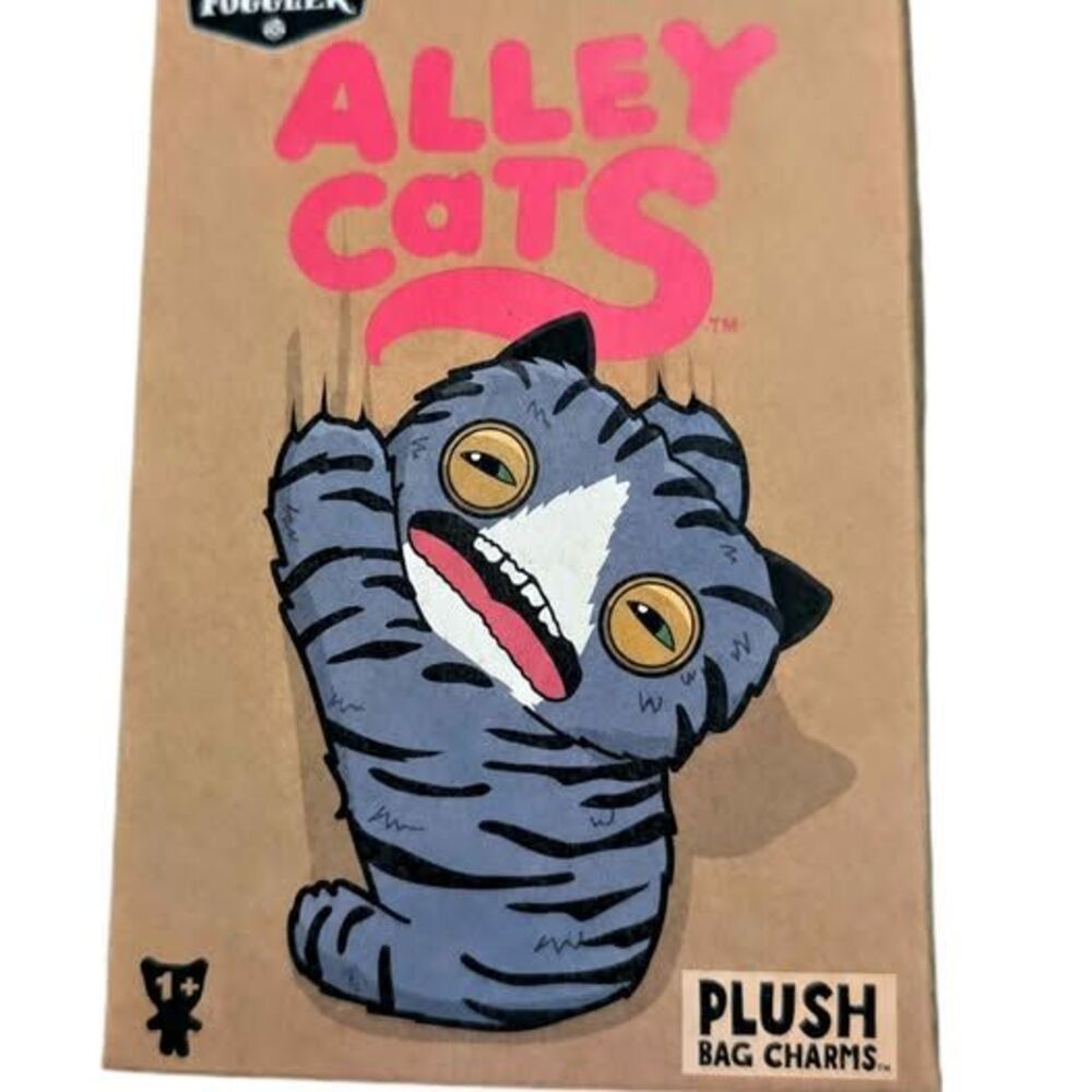 Fuggler Alley Cats Plush Pink Bag Charm Keychain